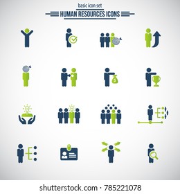 Human resources icons. Universal vector human resource icon set for web and mobile.  