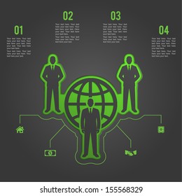 human resources infographic elements. business people world team concept