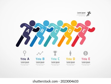 Human resources infographic. startup run concept. Vector slide template. Creative illustration.