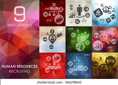 human resources infographic with unfocused background