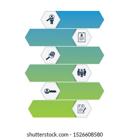 Human Resources Infographics vector design. Timeline concept include searching, resume, global search icons. Can be used for report, presentation, diagram, web design.