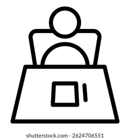 Human resources interview icon. Outline Human resources interview vector icon for web design isolated on white background