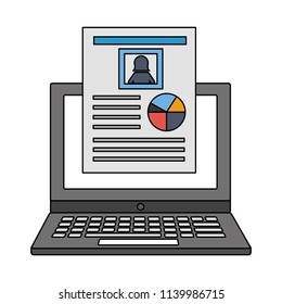 human resources laptop female cv document