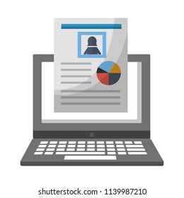 human resources laptop female cv document