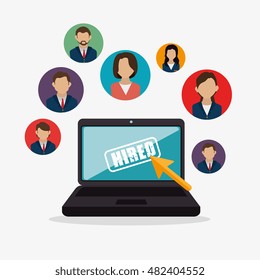 human resources laptop hired design isolated