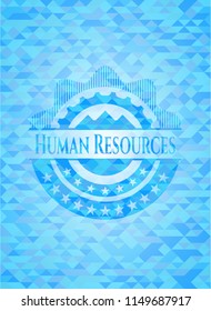 Human Resources light blue emblem with triangle mosaic background