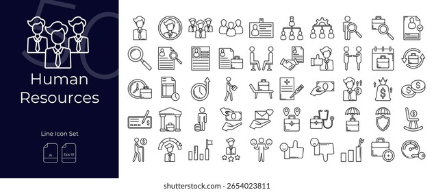 Human Resources Line Editable Icons set. Vector illustration in modern thin line style of Human Resources icons: human, resource, employment, etc