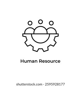 Human resources line icon design. Illustration design people team with gear 
