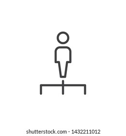 Human resources line icon. linear style sign for mobile concept and web design. Hierarchy structure outline vector icon. Symbol, logo illustration. Vector graphics