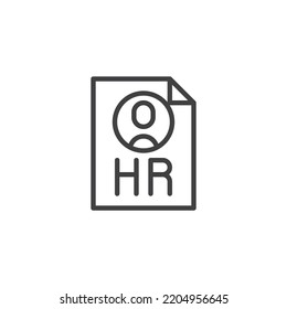 Symbol für Humanressourcen lineares Stilzeichen für mobiles Konzept und Webdesign. HR-Umriss-Vektorsymbol. Symbol, Logo-Abbildung. Vektorgrafik