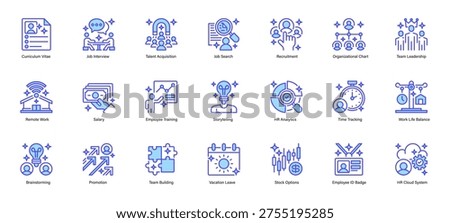 Human Resources Line Icon, Outline Symbol for Talent Acquisition, Employee Recruitment, Workforce Management, Career Development, and Organizational Culture. Vector Sign Icon.