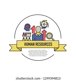 HUMAN RESOURCES LINE ICON SET