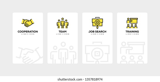 HUMAN RESOURCES LINE ICON SET
