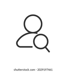 Das Symbol Humanressourcen steht im trendigen Stil. Schlagen Sie ein Vektorpiktogramm, einzeln auf weißem Hintergrund. Symbole für die Prämie der Humanressourcen
