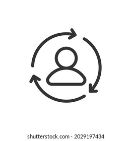 Human resources line icon. Web symbol for web and apps. Sign design in outline style. Human resources stroke object.