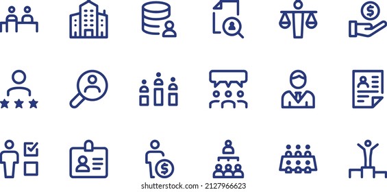 Human Resources line icons vector design 