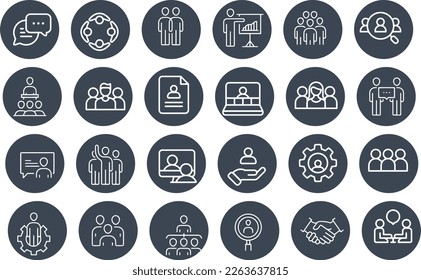 Human Resources Line Icons vector design