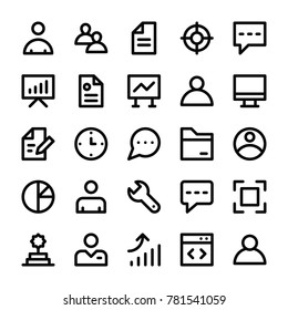 
Human Resources Line Vector Icons Set 
