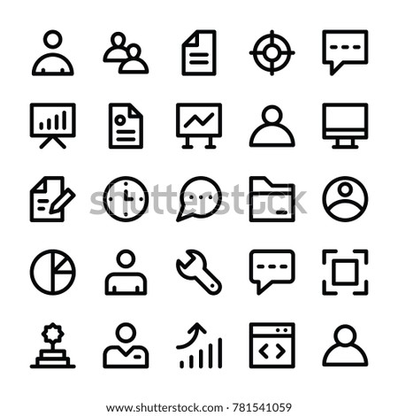 
Human Resources Line Vector Icons Set 
