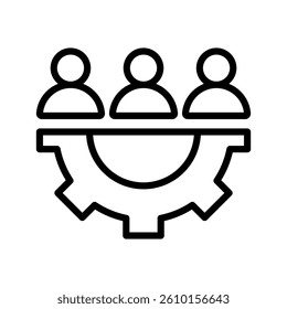 Human Resources Line Vector Illustration On White Background.