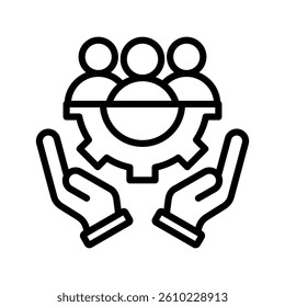 Human Resources Line Vector Illustration On White Background.