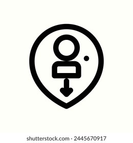 human resources, location icon, isolated icon in light background, perfect for website, blog, logo, graphic design, social media, UI, mobile app