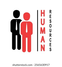 human resources logo with stick men figure. simple flat style trend modern logotype graphic unique idea design isolated on white background. concept of sign