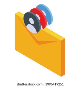 Human resources mail icon. Isometric of Human resources mail vector icon for web design isolated on white background
