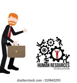 human resources man illustration over white color background