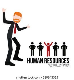 human resources man illustration over white color background