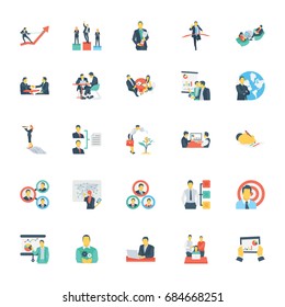 Human Resources and Management Colored Vector Icons 11