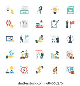 Human Resources and Management Colored Vector Icons 8