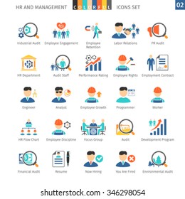 Human Resources And Management Flat Icons Set 02