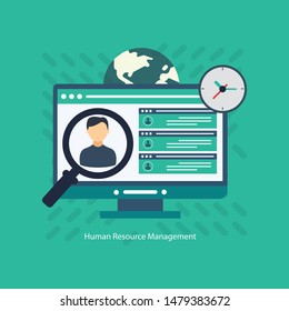 human resources management flat style-illustration