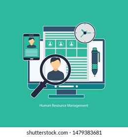 human resources management flat style-illustration