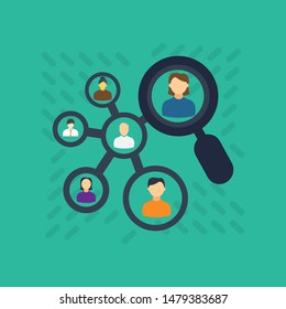 human resources management flat style-illustration