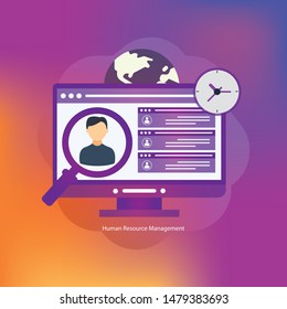 human resources management flat style-illustration