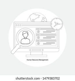 human resources management flat style-illustration