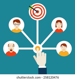 Human resources management. HR-management - vector illustration
