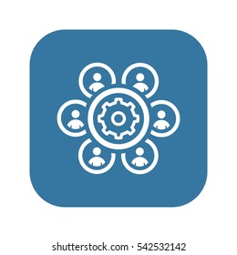 Human Resources Management Icon. Business Concept. Flat Design. Isolated Illustration