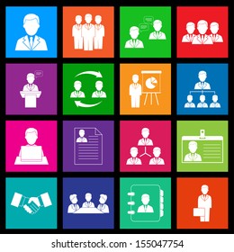 Human resources and management icon series in Metro style for Web and Mobile Applications