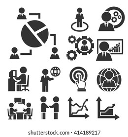 human resources, management icon set