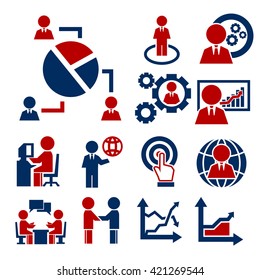 human resources, management icon set