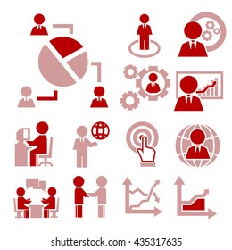 human resources, management icon set