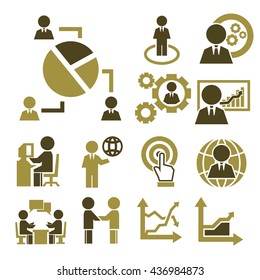 human resources, management icon set