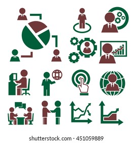 human resources, management icon set
