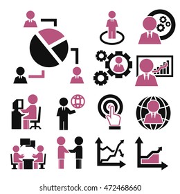 human resources, management icon set