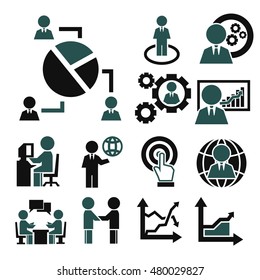 human resources, management icon set