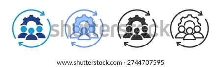 Human Resources Management icon set multiple style collection
