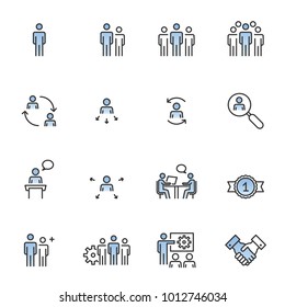 Human Resources Management Icons Line Vector illustration